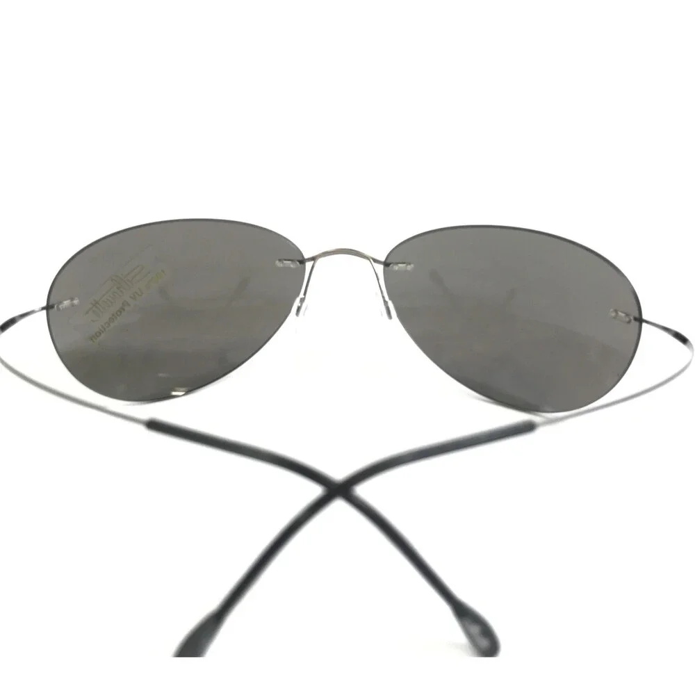 Silhouette Sunglasses M8568 /68 6078 Gray Rimless Frames with Mirror Gray Lenses